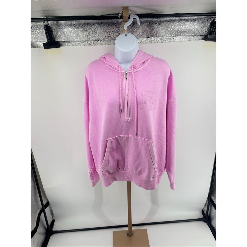 PINK Victoria’s Secret Campus Hoodie Size M NWT Half Zip Hushed Lilac